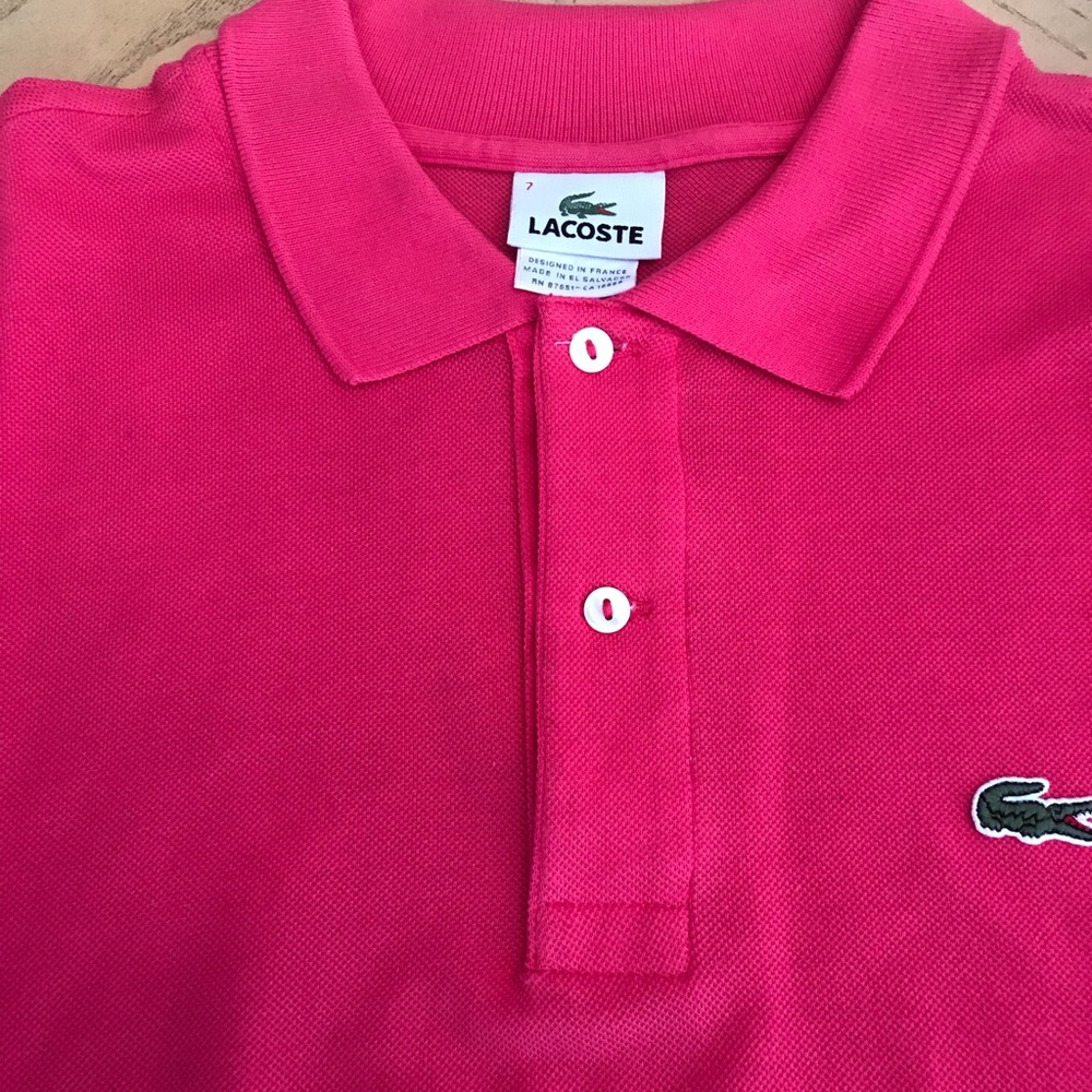 Lacoste Men’s Short Sleeve Polo Large(7) Pink